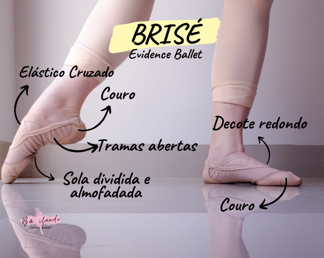 Sapatilha Ballet E Jazz Pro Brisé Bege - Couro E Lycra 0400 - R$ 150